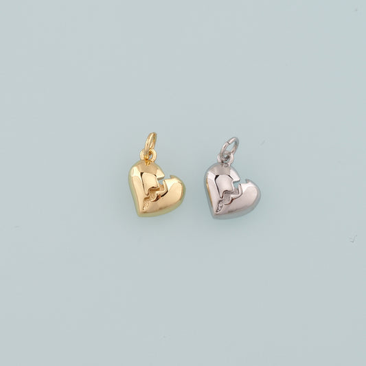 Gold Heart Charms,18K Gold Filled Heart Pendant,Dainty Heart Charm Bracelet Necklace for DIY Jewelry Making Supply