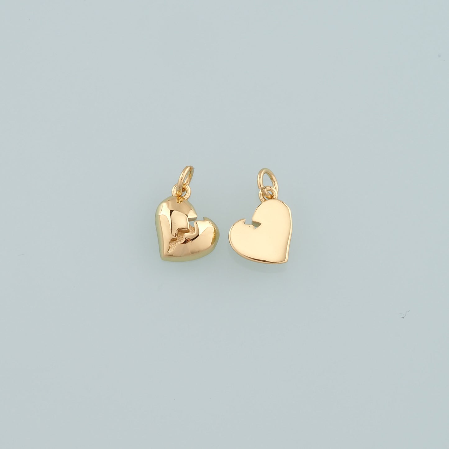 Gold Heart Charms,18K Gold Filled Heart Pendant,Dainty Heart Charm Bracelet Necklace for DIY Jewelry Making Supply