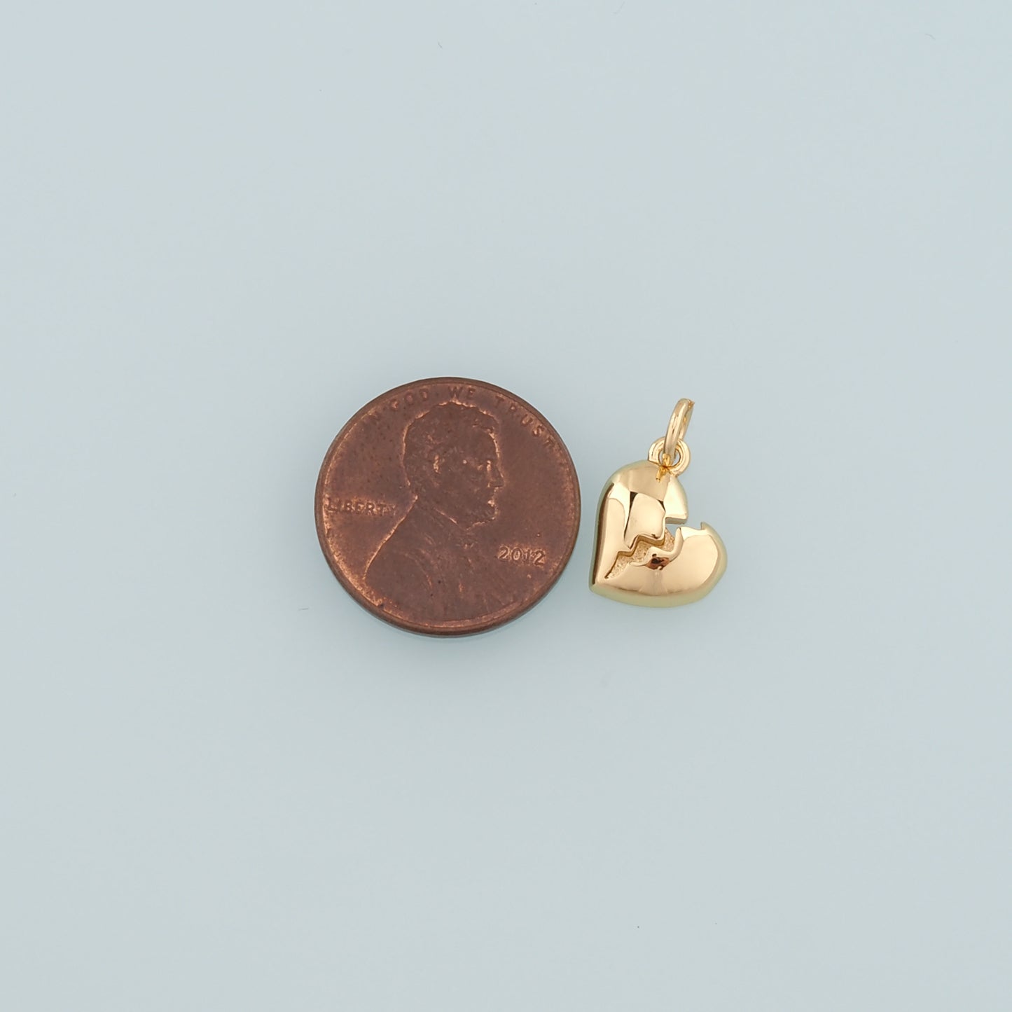 Gold Heart Charms,18K Gold Filled Heart Pendant,Dainty Heart Charm Bracelet Necklace for DIY Jewelry Making Supply