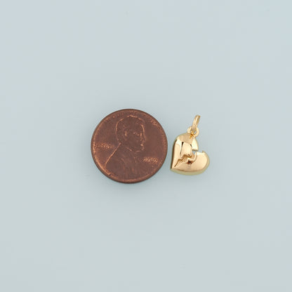 Gold Heart Charms,18K Gold Filled Heart Pendant,Dainty Heart Charm Bracelet Necklace for DIY Jewelry Making Supply