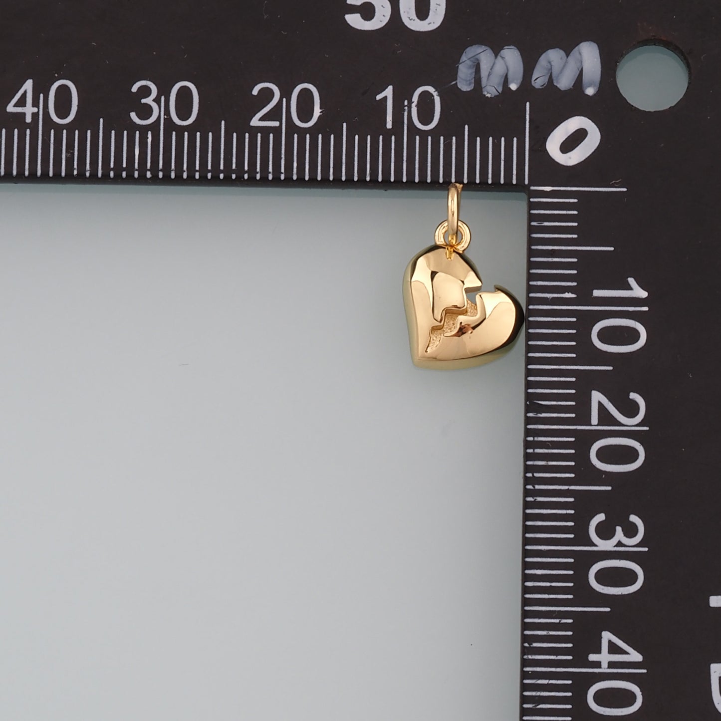 Gold Heart Charms,18K Gold Filled Heart Pendant,Dainty Heart Charm Bracelet Necklace for DIY Jewelry Making Supply