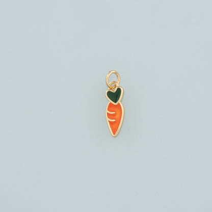 Gold Carrot Charms,18K Gold Filled Radish Pendant,Enamel Fruit Charm Bracelet Necklace for DIY Jewelry Making Supply