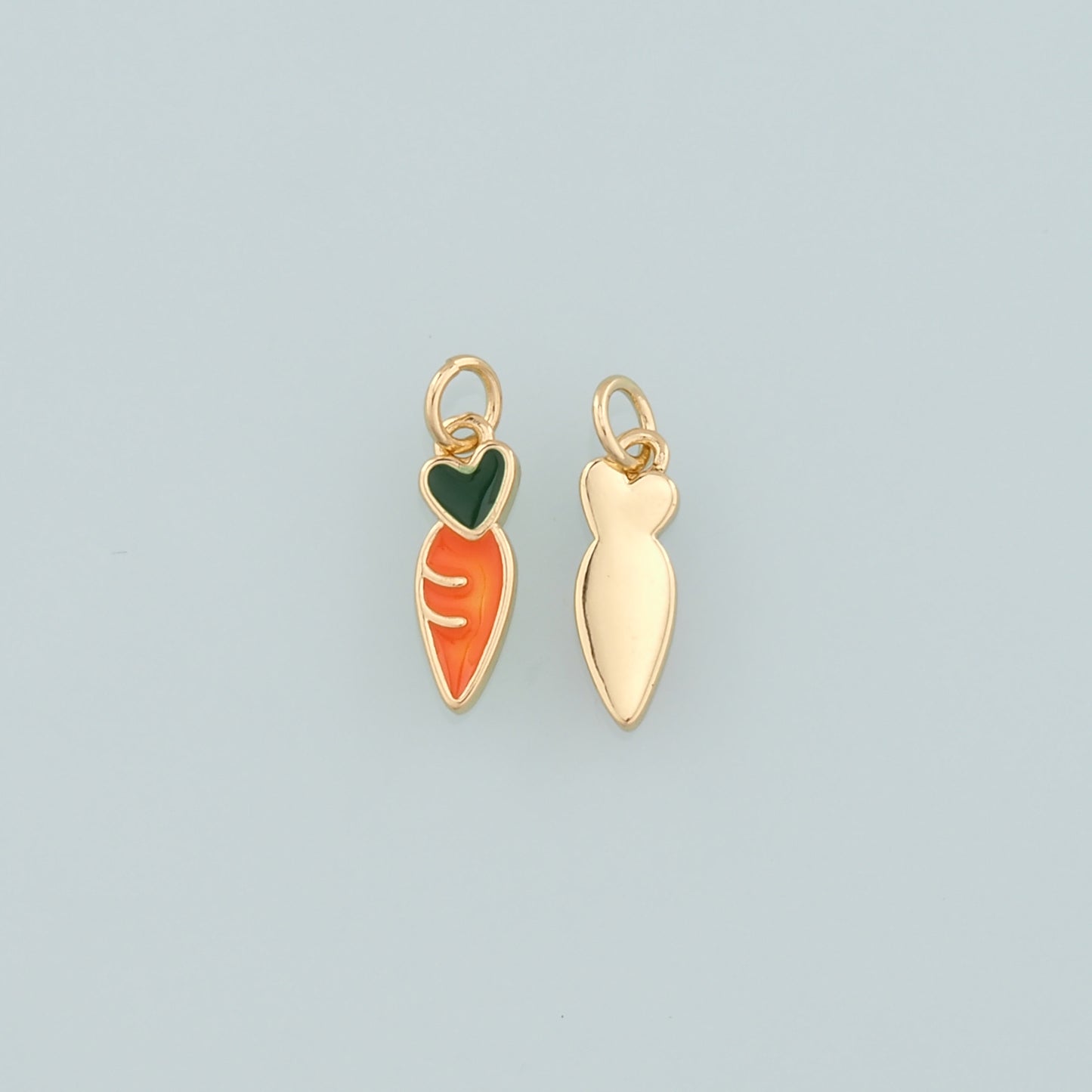 Gold Carrot Charms,18K Gold Filled Radish Pendant,Enamel Fruit Charm Bracelet Necklace for DIY Jewelry Making Supply