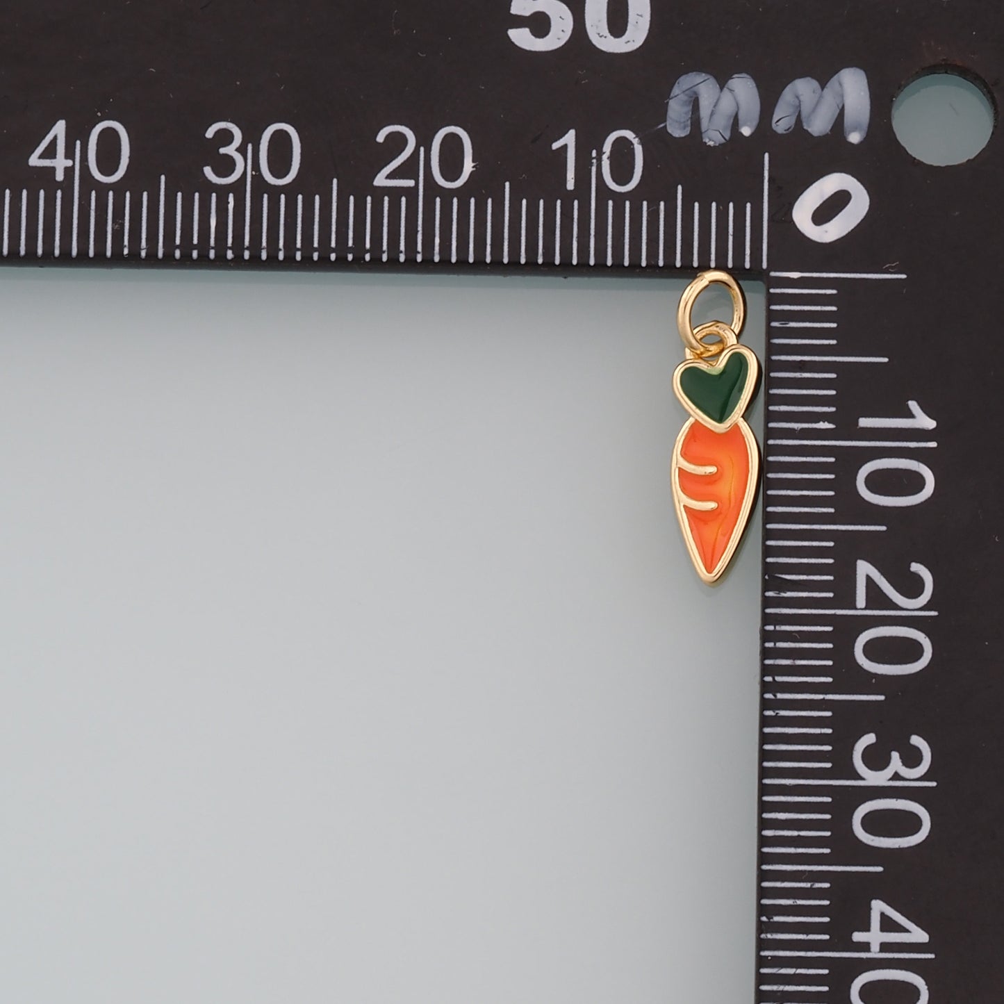 Gold Carrot Charms,18K Gold Filled Radish Pendant,Enamel Fruit Charm Bracelet Necklace for DIY Jewelry Making Supply