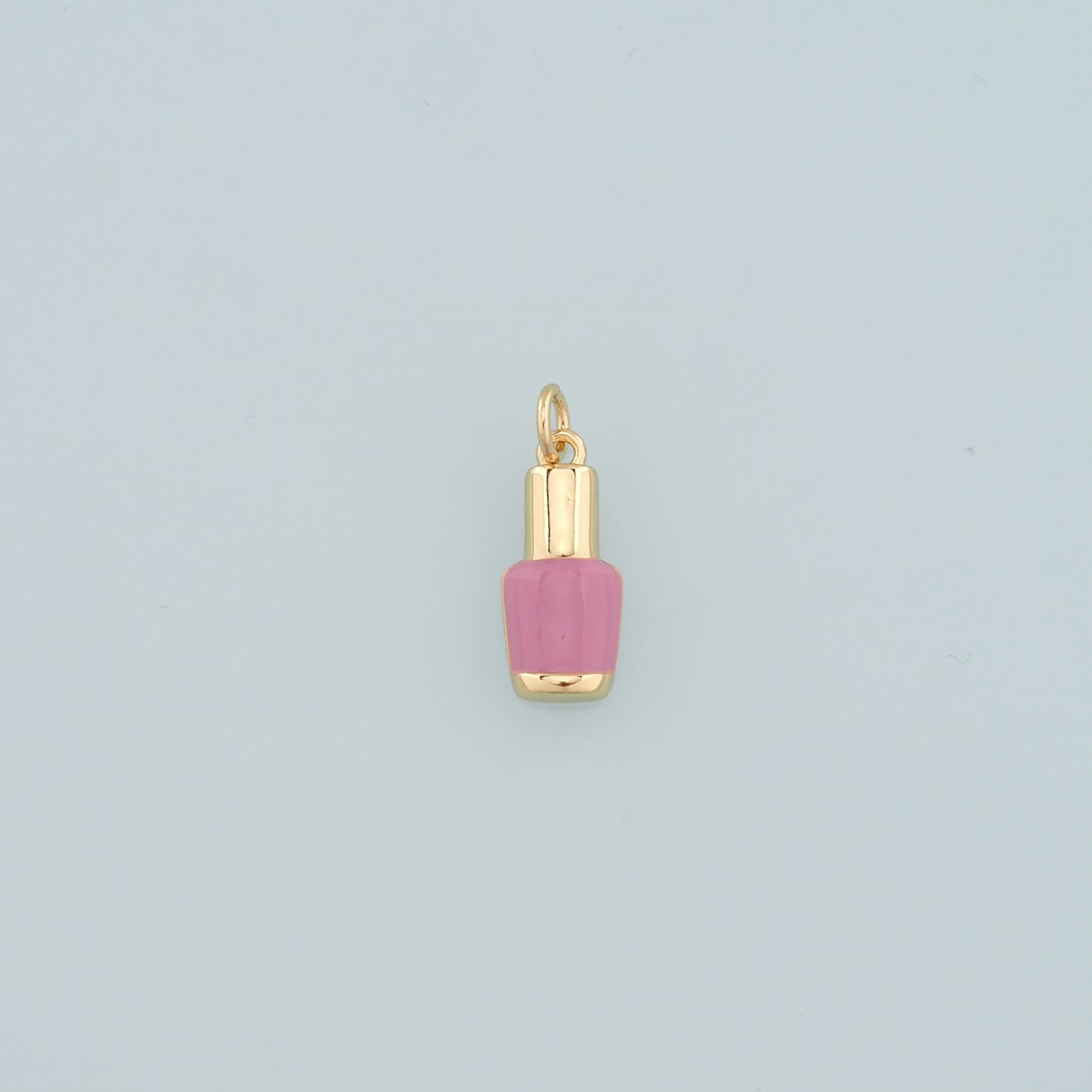 Gold Manicure Charms,18K Gold Filled Nail Polish Pendant,Enamel Nail Polish Charm Bracelet Necklace for DIY Jewelry Making Supply