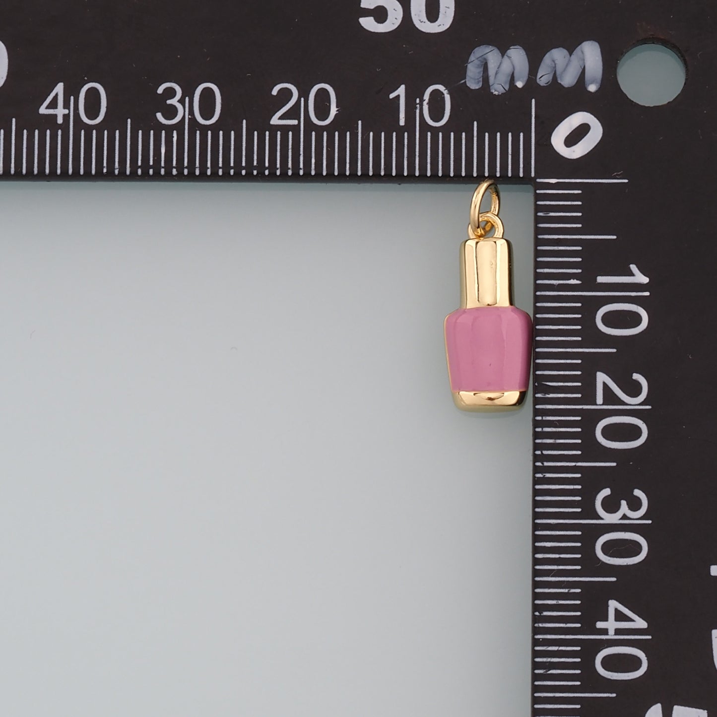 Gold Manicure Charms,18K Gold Filled Nail Polish Pendant,Enamel Nail Polish Charm Bracelet Necklace for DIY Jewelry Making Supply