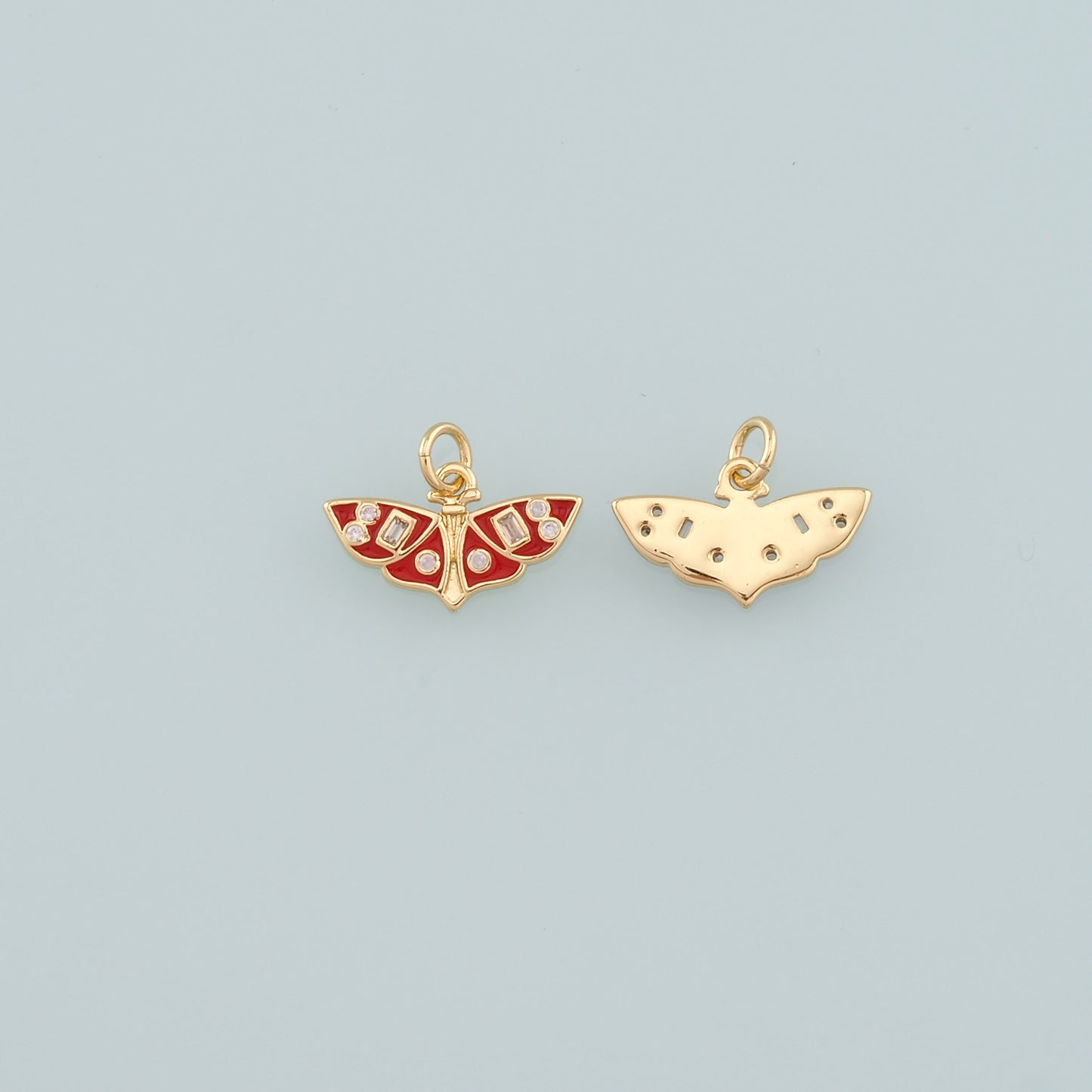 Gold Butterfly Charms,18K Gold Filled Butterfly Pendant,Enamel Butterfly Charm Bracelet Necklace for DIY Jewelry Making Supply