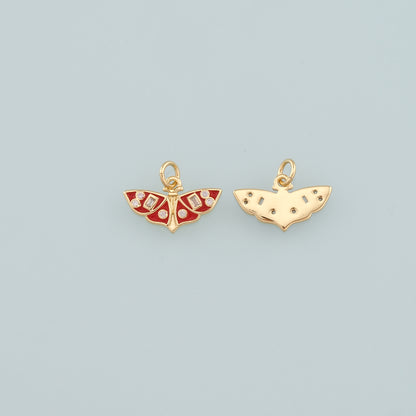 Gold Butterfly Charms,18K Gold Filled Butterfly Pendant,Enamel Butterfly Charm Bracelet Necklace for DIY Jewelry Making Supply