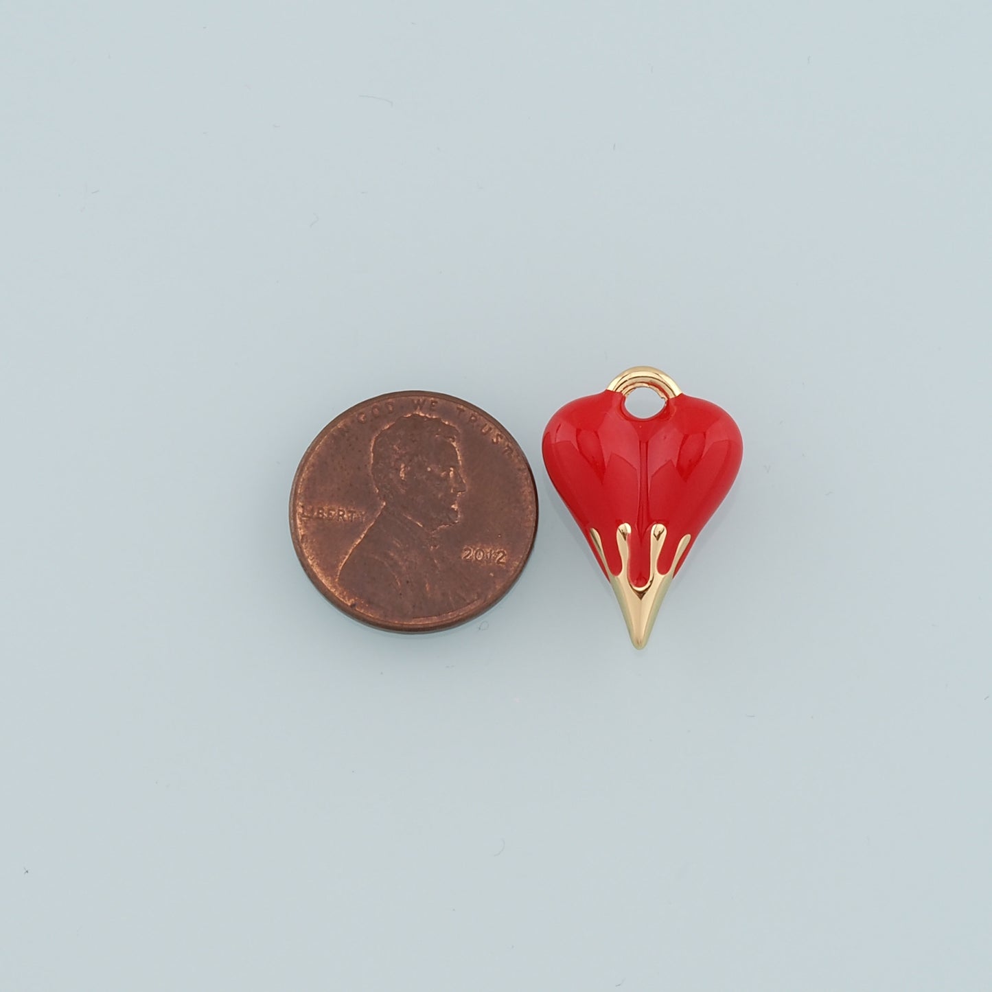 Gold Heart Charms,18K Gold Filled Heart Pendant,Enamel Heart Charm Bracelet Necklace for DIY Jewelry Making Supply