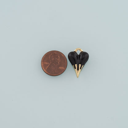Gold Heart Charms,18K Gold Filled Heart Pendant,Enamel Heart Charm Bracelet Necklace for DIY Jewelry Making Supply