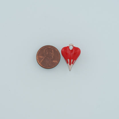 Gold Heart Charms,18K Gold Filled Heart Pendant,Enamel Heart Charm Bracelet Necklace for DIY Jewelry Making Supply