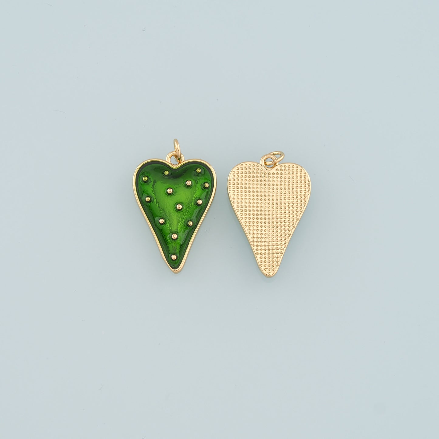 Gold Heart Charms,18K Gold Filled Heart Pendant,Enamel Heart Charm Bracelet Necklace for DIY Jewelry Making Supply