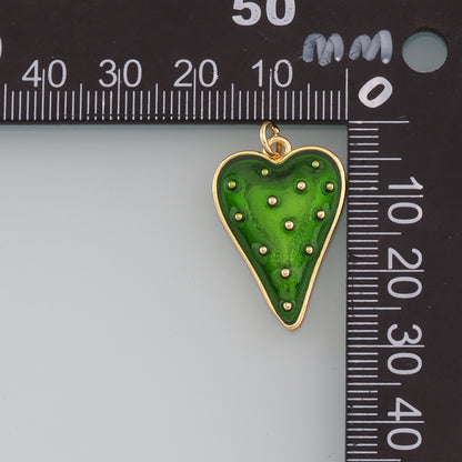 Gold Heart Charms,18K Gold Filled Heart Pendant,Enamel Heart Charm Bracelet Necklace for DIY Jewelry Making Supply