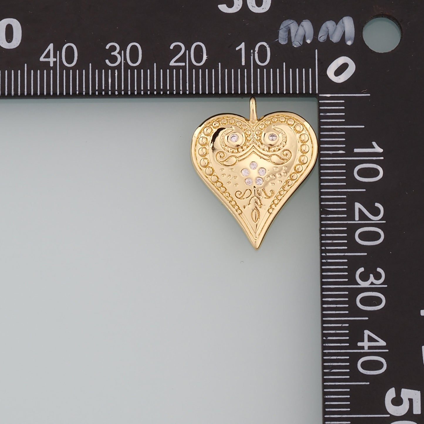 Gold Heart Charms,18K Gold Filled Heart Pendant,CZ Micro Pave Heart Charm Bracelet Necklace for DIY Jewelry Making Supply