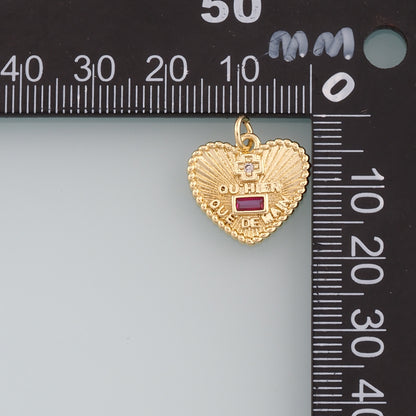 Gold Heart Charms,18K Gold Filled Heart Pendant,CZ Micro Pave Heart Charm Bracelet Necklace for DIY Jewelry Making Supply