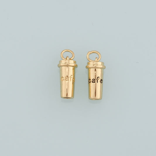 Gold Cup Charms,18K Gold Filled Coffee Cup Pendant,Cup Charm Bracelet Necklace for DIY Jewelry Making Supply