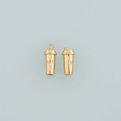 Gold Cup Charms,18K Gold Filled Coffee Cup Pendant,Cup Charm Bracelet Necklace for DIY Jewelry Making Supply