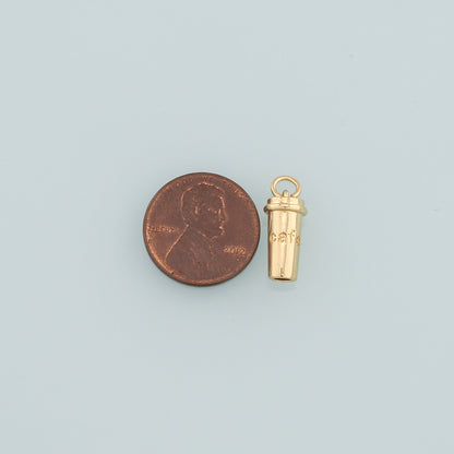 Gold Cup Charms,18K Gold Filled Coffee Cup Pendant,Cup Charm Bracelet Necklace for DIY Jewelry Making Supply