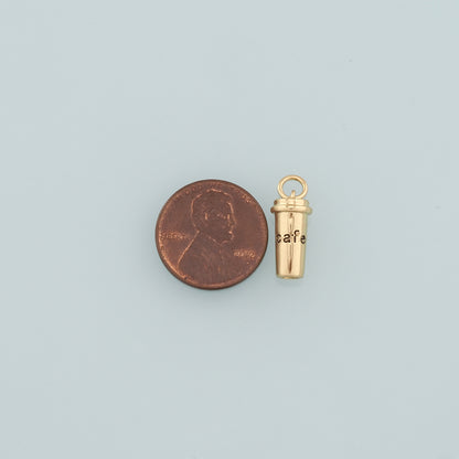Gold Cup Charms,18K Gold Filled Coffee Cup Pendant,Cup Charm Bracelet Necklace for DIY Jewelry Making Supply