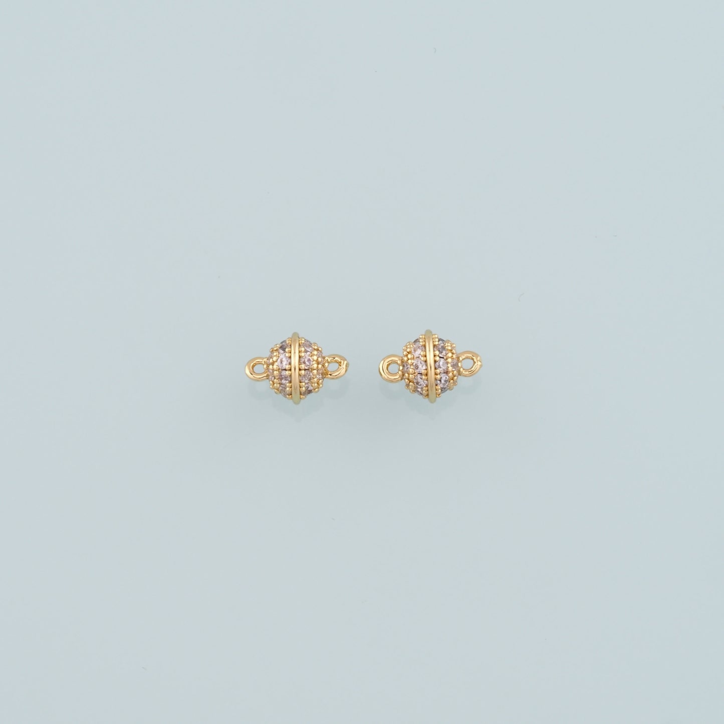 Gold Connector Charm,18K Gold Filled Round Pendant,CZ Micro Pave Round Charm Bracelet Necklace for DIY Jewelry Making Supply