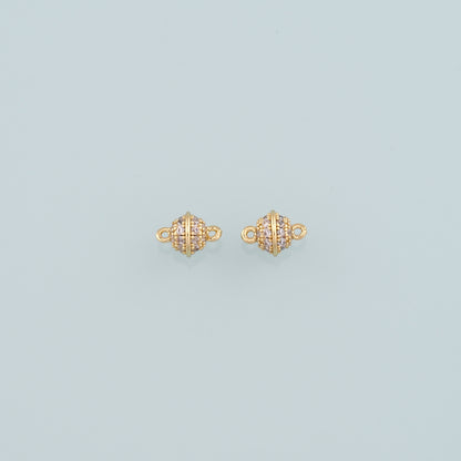 Gold Connector Charm,18K Gold Filled Round Pendant,CZ Micro Pave Round Charm Bracelet Necklace for DIY Jewelry Making Supply