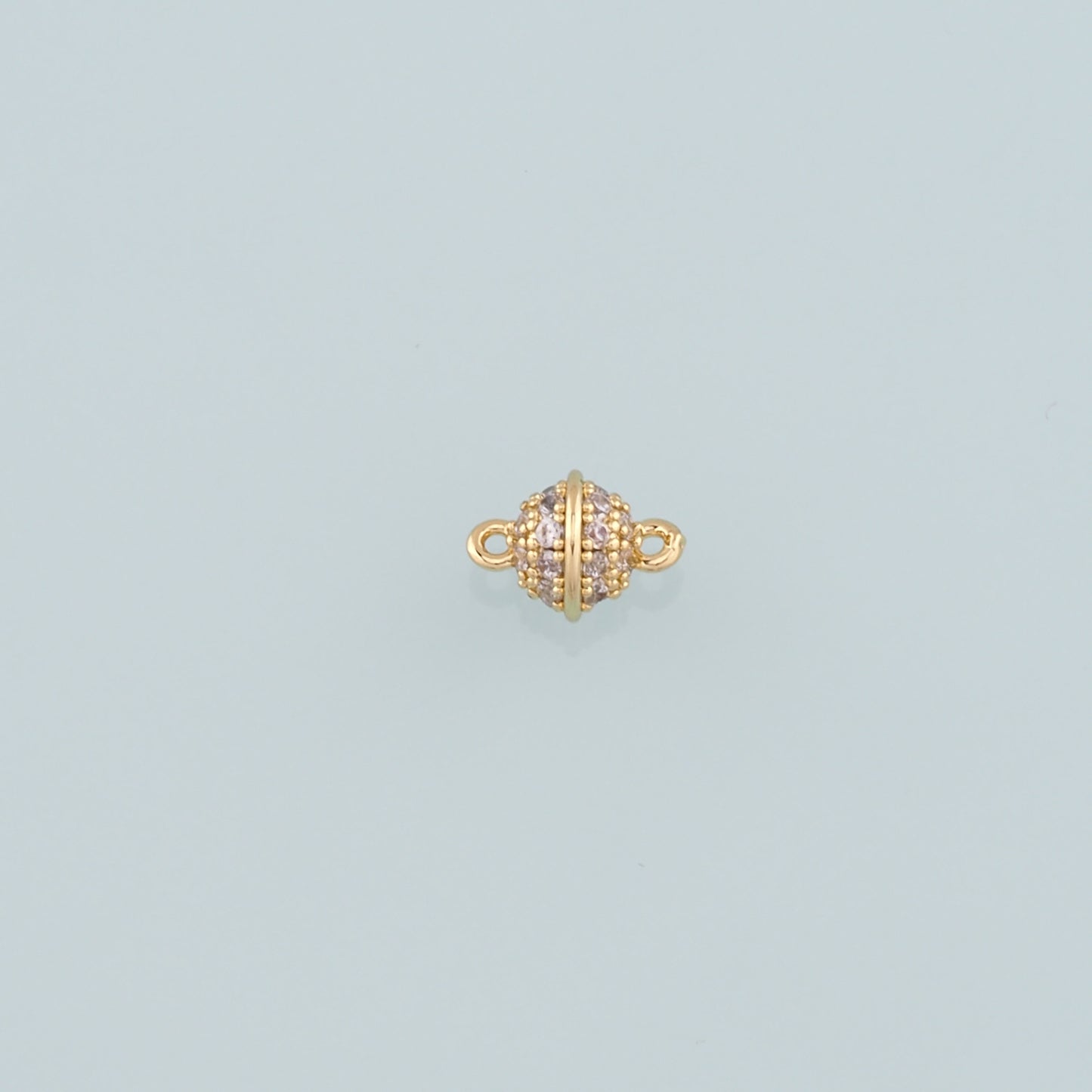 Gold Connector Charm,18K Gold Filled Round Pendant,CZ Micro Pave Round Charm Bracelet Necklace for DIY Jewelry Making Supply