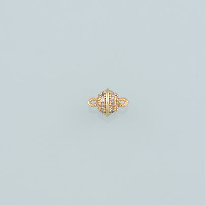 Gold Connector Charm,18K Gold Filled Round Pendant,CZ Micro Pave Round Charm Bracelet Necklace for DIY Jewelry Making Supply