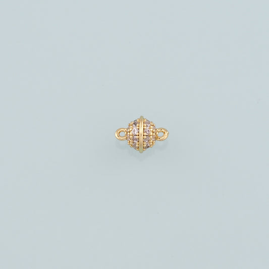 Gold Connector Charm,18K Gold Filled Round Pendant,CZ Micro Pave Round Charm Bracelet Necklace for DIY Jewelry Making Supply