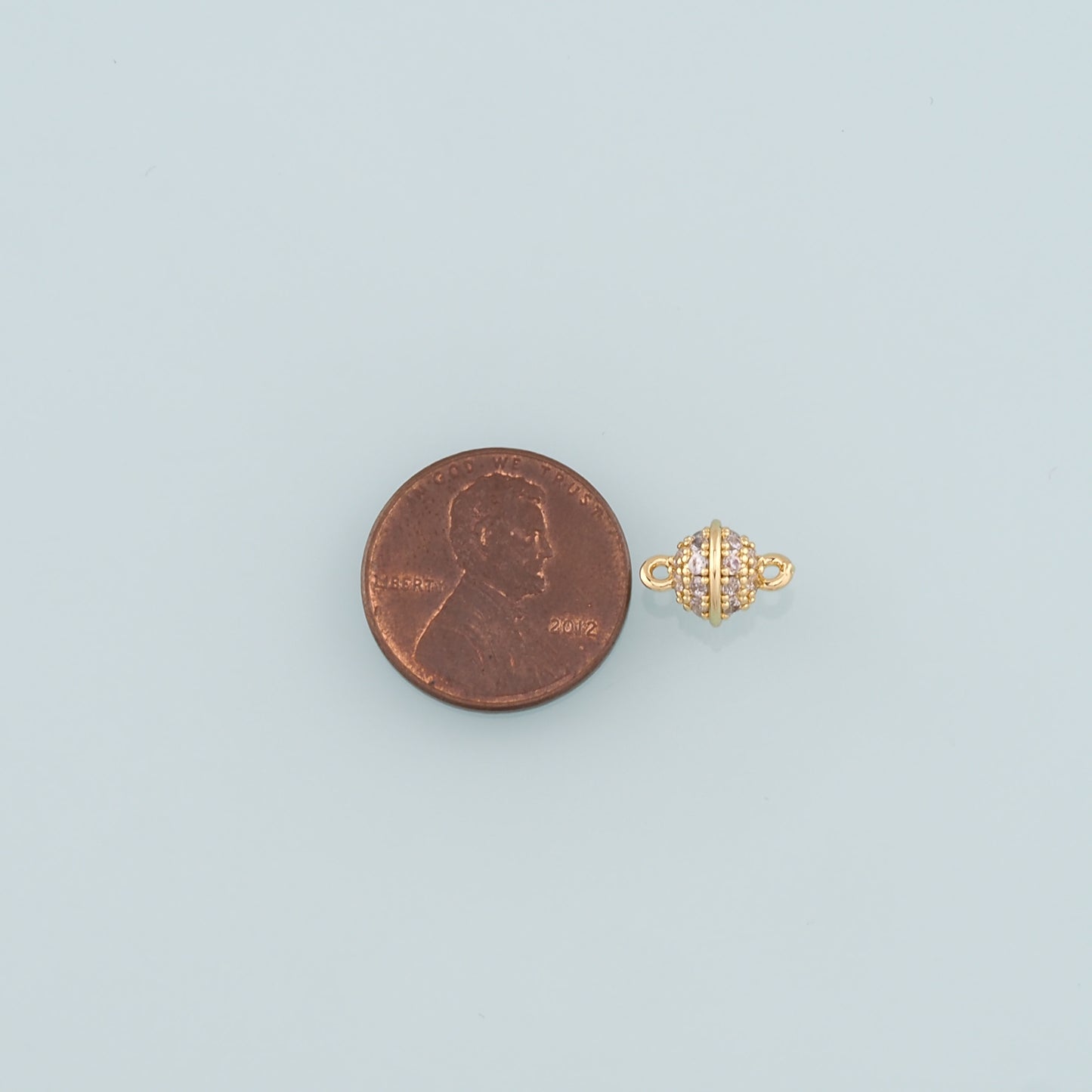 Gold Connector Charm,18K Gold Filled Round Pendant,CZ Micro Pave Round Charm Bracelet Necklace for DIY Jewelry Making Supply