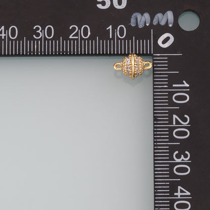 Gold Connector Charm,18K Gold Filled Round Pendant,CZ Micro Pave Round Charm Bracelet Necklace for DIY Jewelry Making Supply
