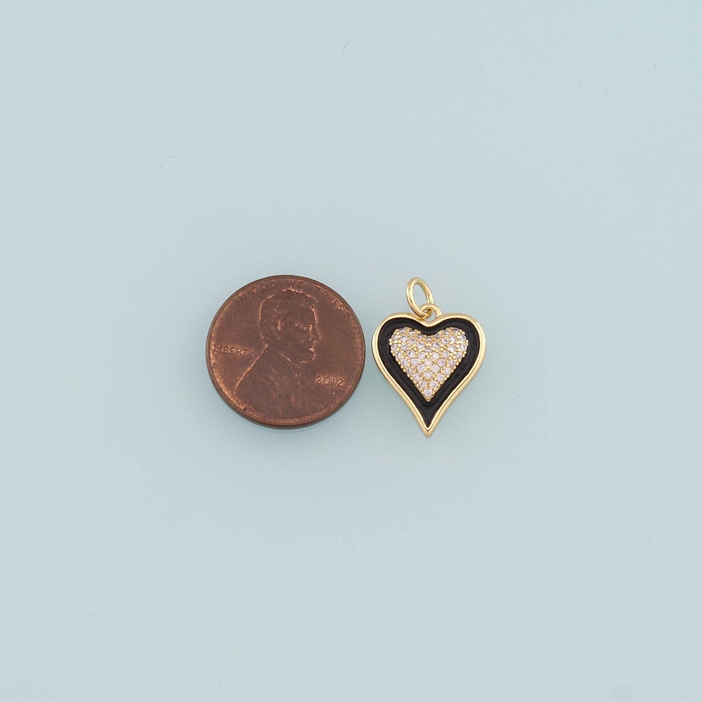 Gold Heart Charms,18K Gold Filled Heart Pendant,Enamel Heart Charm Bracelet Necklace for DIY Jewelry Making Supply