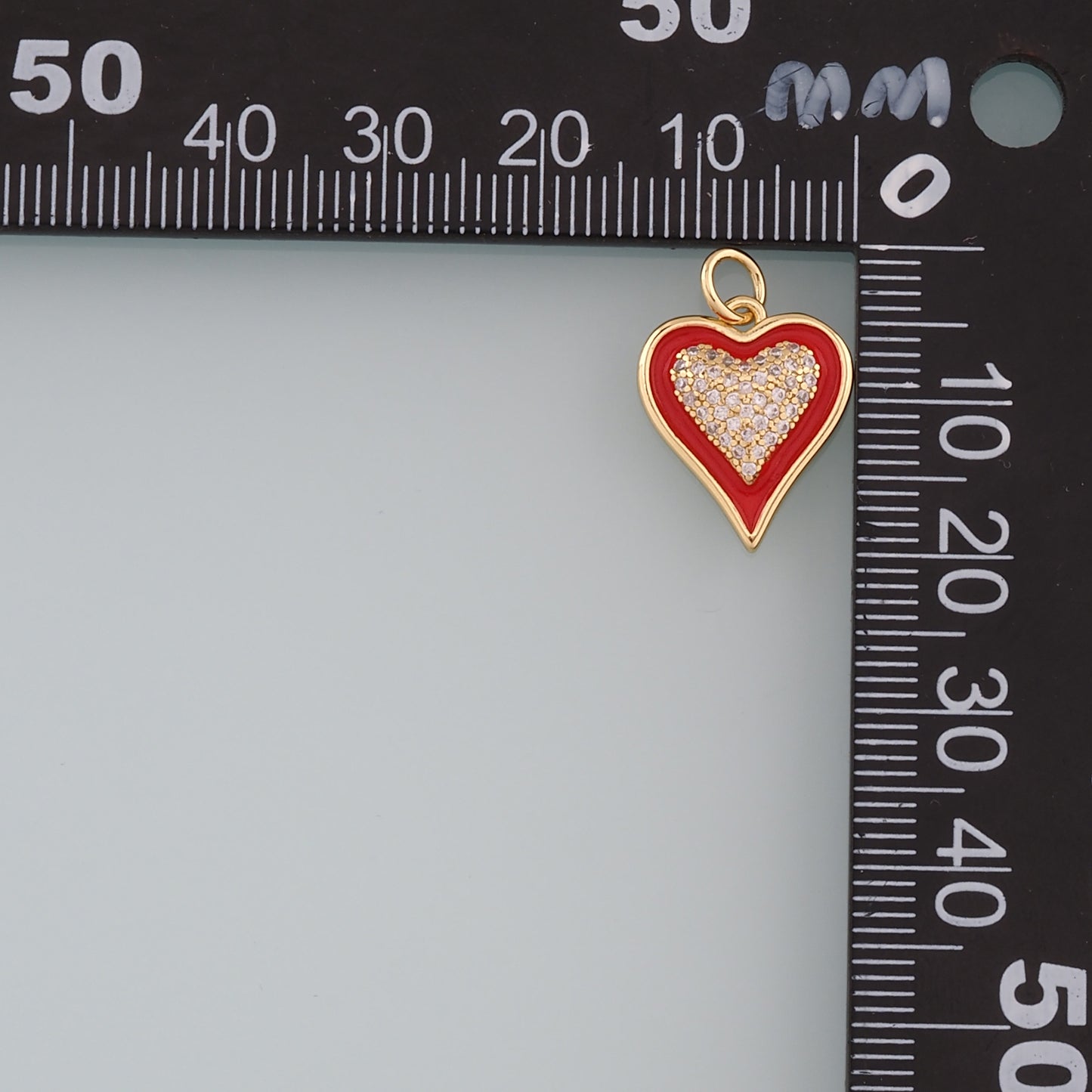 Gold Heart Charms,18K Gold Filled Heart Pendant,Enamel Heart Charm Bracelet Necklace for DIY Jewelry Making Supply
