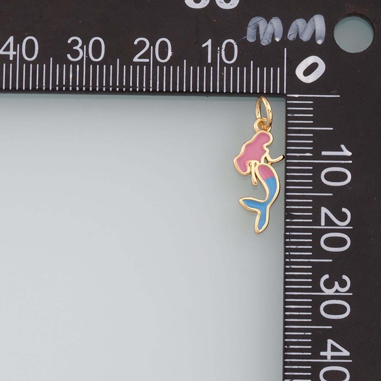 Gold Mermaid Charms,18K Gold Filled Mermaid Pendant,Enamel Mermaid Charm Bracelet Necklace for DIY Jewelry Making Supply