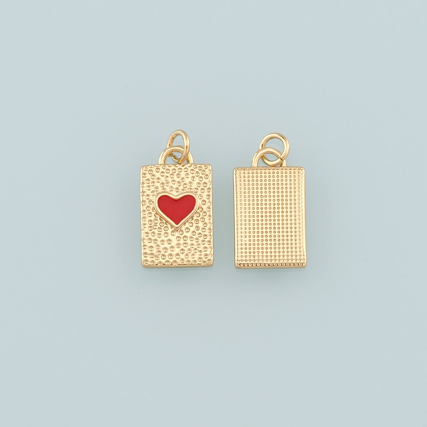 Gold Heart Charms,18K Gold Filled Heart Pendant,Enamel Heart Charm Bracelet Necklace for DIY Jewelry Making Supply