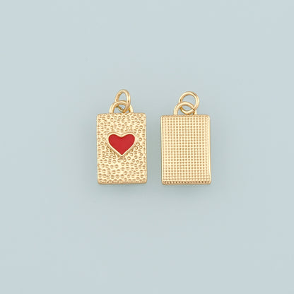 Gold Heart Charms,18K Gold Filled Heart Pendant,Enamel Heart Charm Bracelet Necklace for DIY Jewelry Making Supply