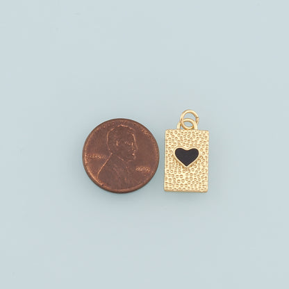 Gold Heart Charms,18K Gold Filled Heart Pendant,Enamel Heart Charm Bracelet Necklace for DIY Jewelry Making Supply