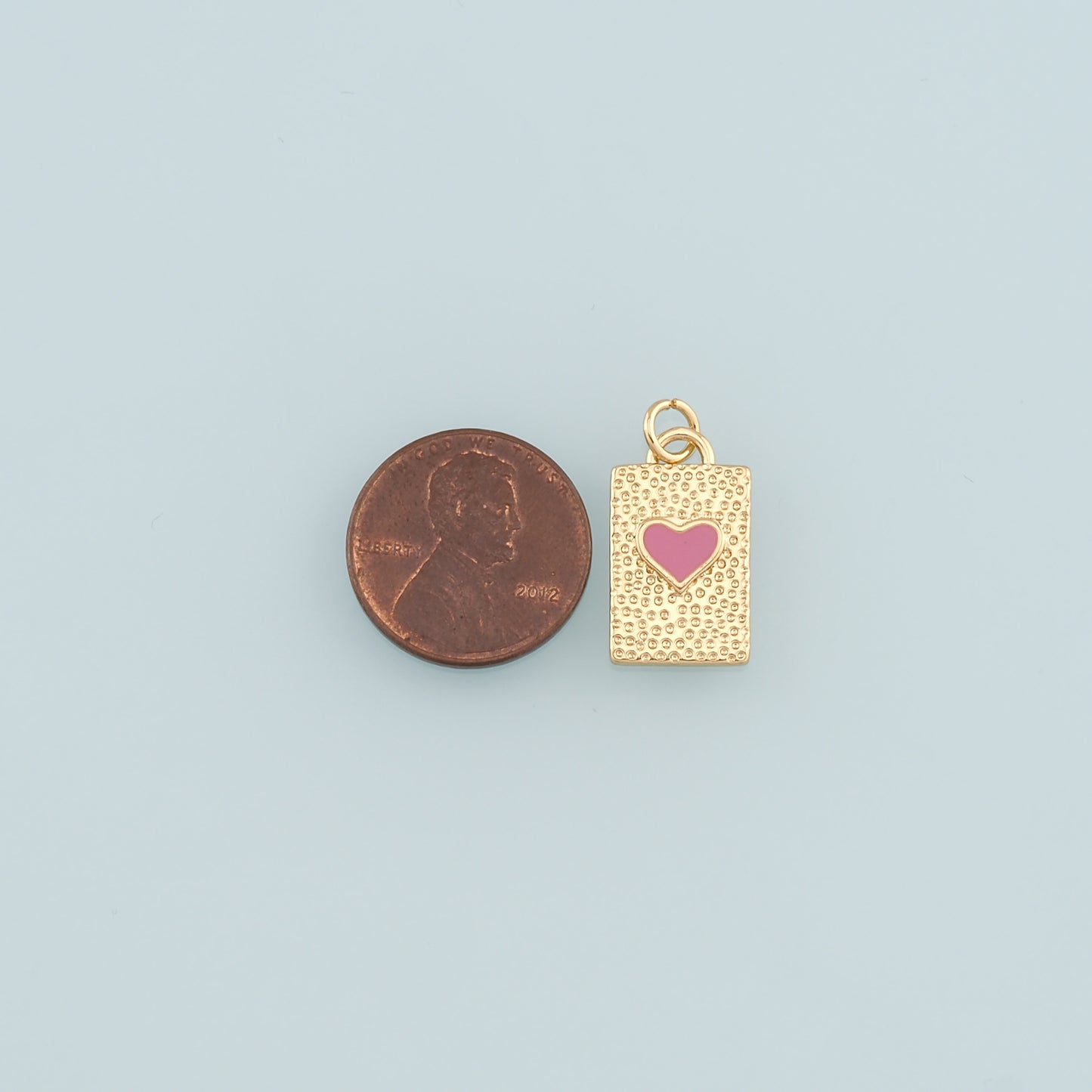 Gold Heart Charms,18K Gold Filled Heart Pendant,Enamel Heart Charm Bracelet Necklace for DIY Jewelry Making Supply