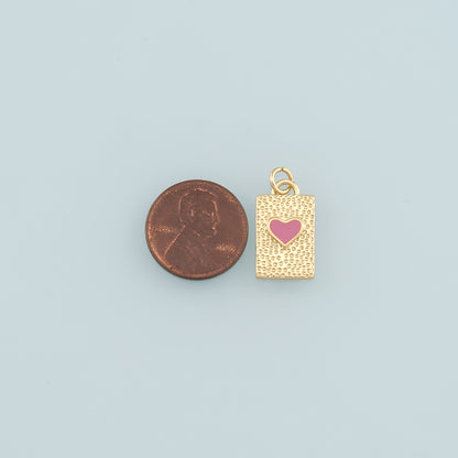 Gold Heart Charms,18K Gold Filled Heart Pendant,Enamel Heart Charm Bracelet Necklace for DIY Jewelry Making Supply