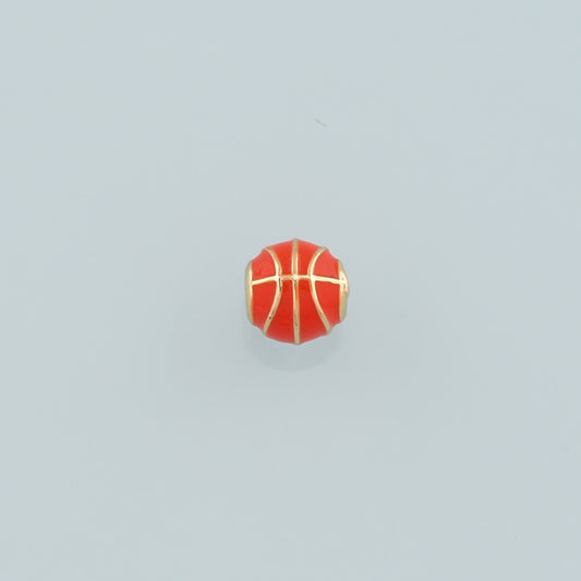 18K Gold Filled Basketball Spacer Bead,Enamel Ball Charm Bracelet Necklace for DIY Jewelry Making Supply
