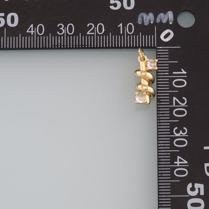 18K Gold Filled Geometry Pendant,CZ Micro Pave Geometry Charm Bracelet Necklace for DIY Jewelry Making Supply