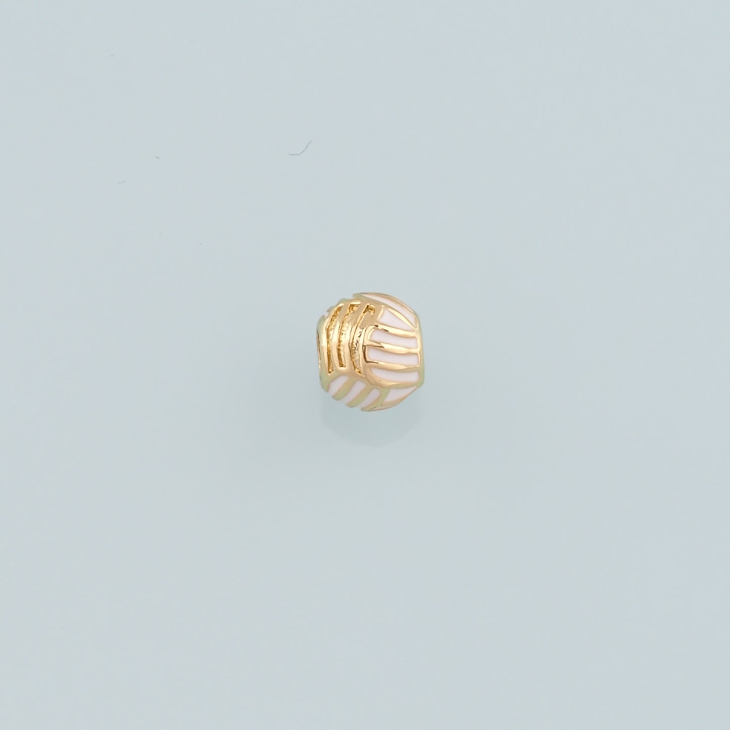 18K Gold Filled Volleyball Spacer Bead,Enamel Ball Charm Bracelet Necklace for DIY Jewelry Making Supply