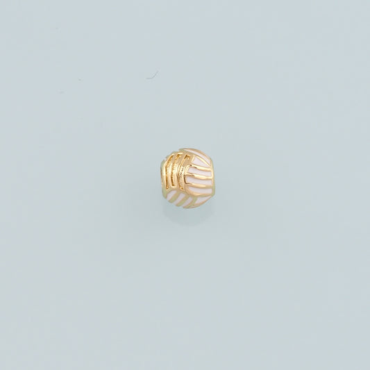 18K Gold Filled Volleyball Spacer Bead,Enamel Ball Charm Bracelet Necklace for DIY Jewelry Making Supply