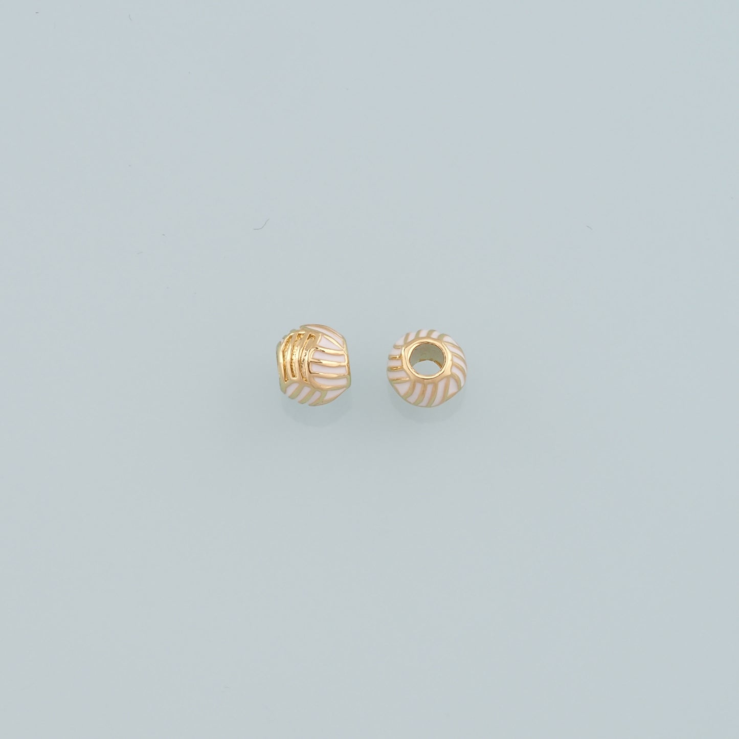 18K Gold Filled Volleyball Spacer Bead,Enamel Ball Charm Bracelet Necklace for DIY Jewelry Making Supply