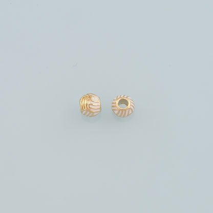 18K Gold Filled Volleyball Spacer Bead,Enamel Ball Charm Bracelet Necklace for DIY Jewelry Making Supply