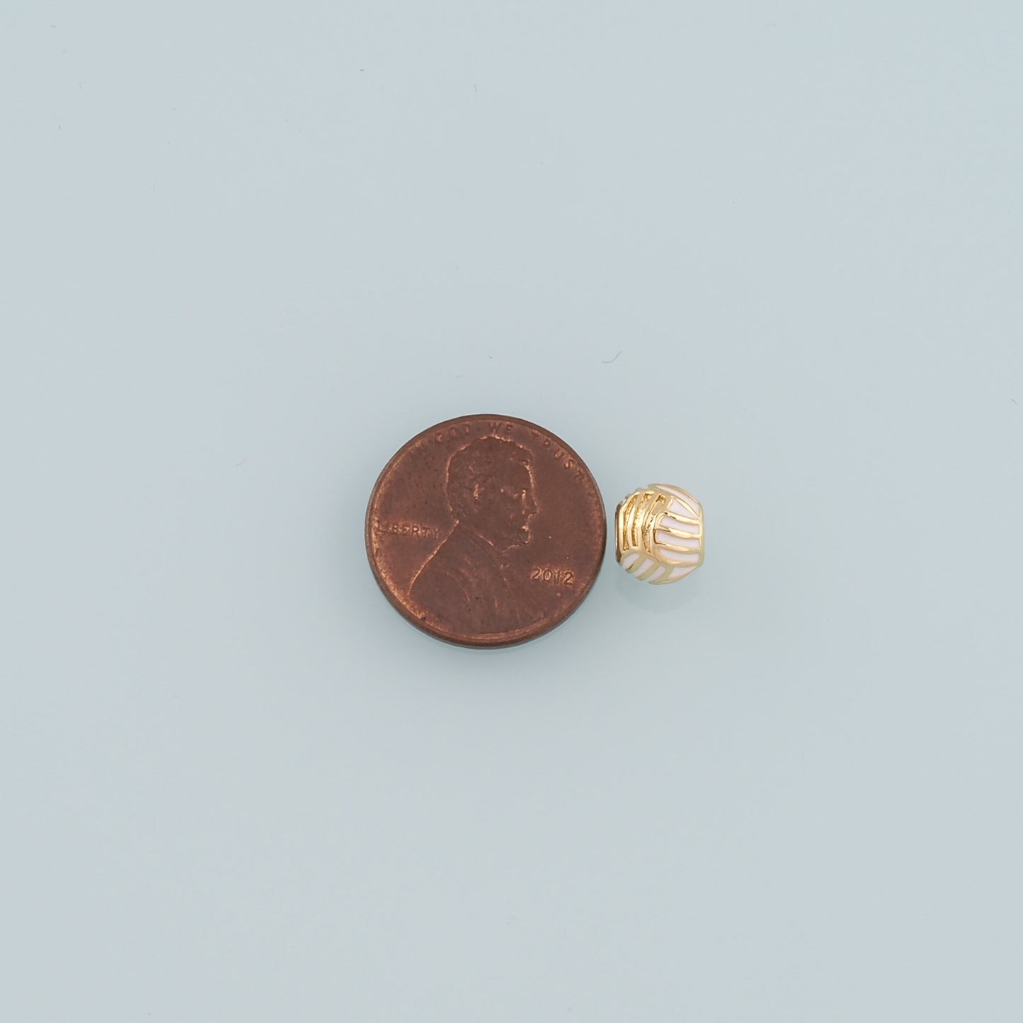 18K Gold Filled Volleyball Spacer Bead,Enamel Ball Charm Bracelet Necklace for DIY Jewelry Making Supply