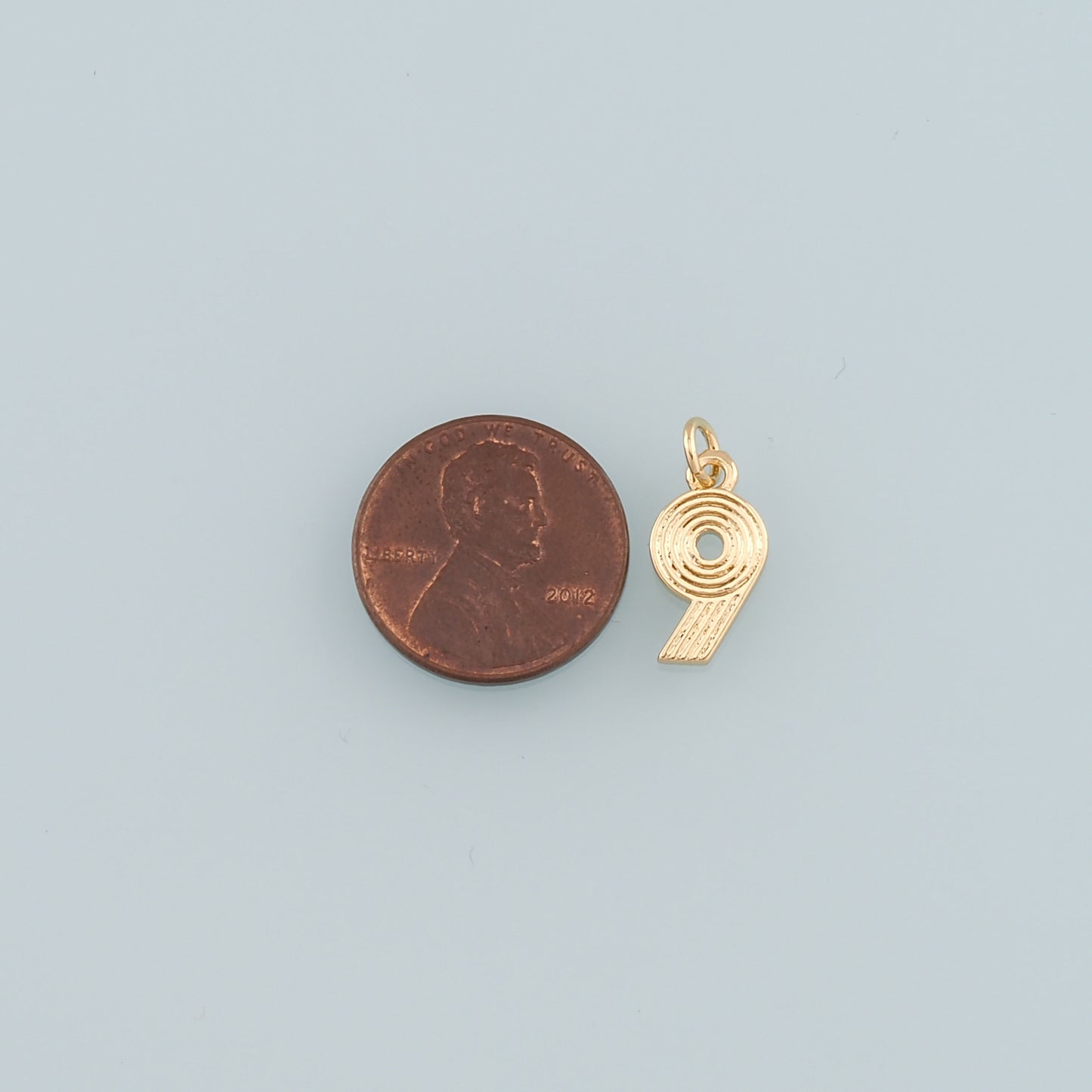 18K Gold Filled Number Pendant,Dainty Number Charm Bracelet Necklace for DIY Jewelry Making Supply