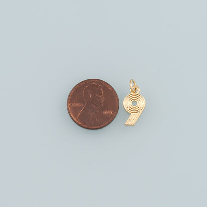 18K Gold Filled Number Pendant,Dainty Number Charm Bracelet Necklace for DIY Jewelry Making Supply