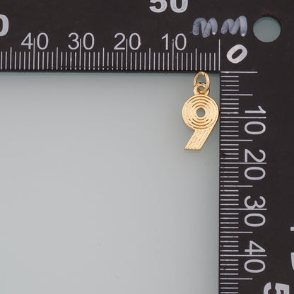 18K Gold Filled Number Pendant,Dainty Number Charm Bracelet Necklace for DIY Jewelry Making Supply