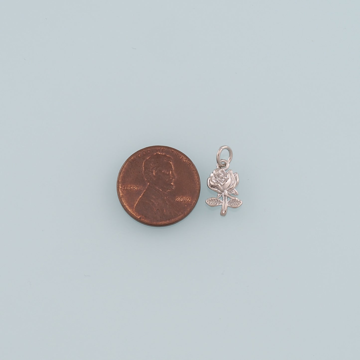 Gold Rose Charm,18K Gold Filled Rose Pendant,Flower Charm Bracelet Necklace for DIY Jewelry Making Supply