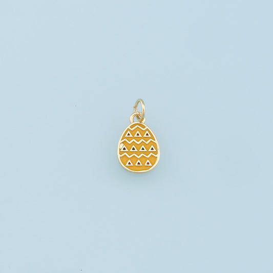 Gold Easter Egg Charms,18K Gold Filled Enamle Egg Pendant,Yellow Easter Egg Charm Bracelet Necklace for DIY Jewelry Making Supply